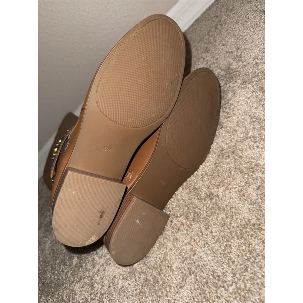 Michael Kors Rory Sz 10M Knee High Riding Boots Faux Leather Yellowstone Cowgirl - Picture 10 of 16